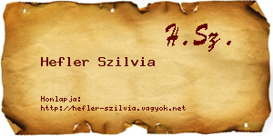 Hefler Szilvia névjegykártya